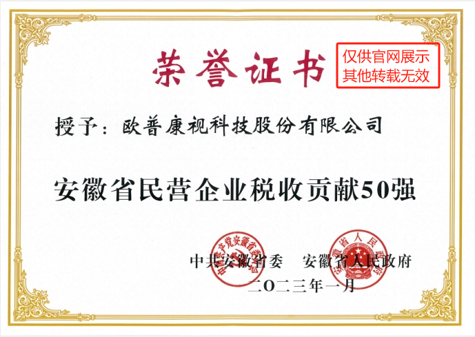安徽省民營企業(yè)稅收貢獻(xiàn)50強(qiáng)